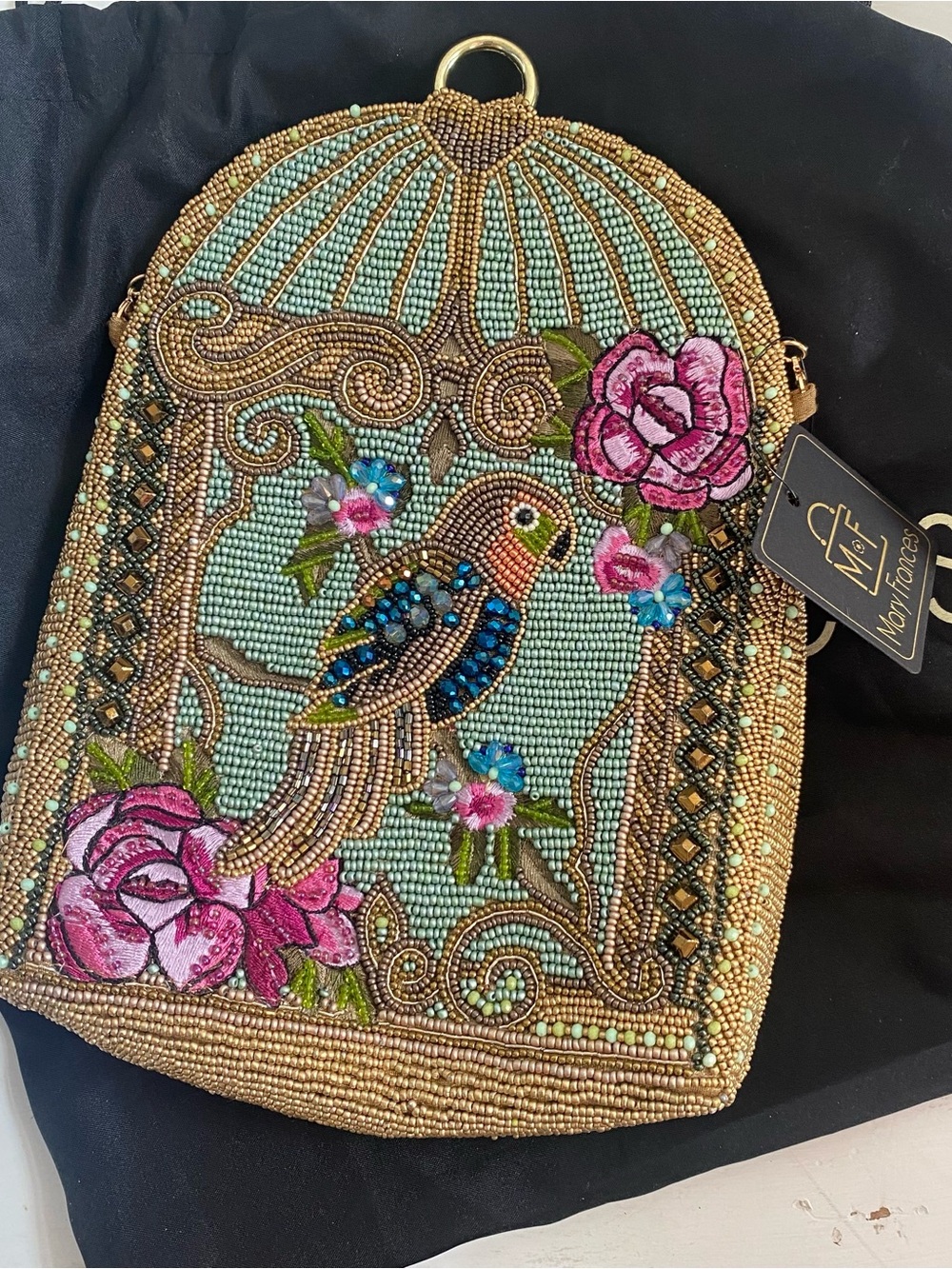 Mary Frances Pretty Parrot Beaded Crossbody Bag - Picture 2 of 15